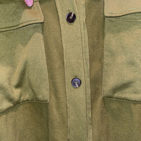 La Miel Olive Green Wool Like Style Oversized Shacket Size L - Picture 5 of 7